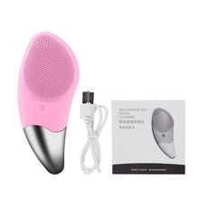 Load image into Gallery viewer, Mini Electric Facial Cleansing Brush Silicone Sonic Face Cleaner Deep Pore Cleaning Skin Massager Face Cleansing Brush Device