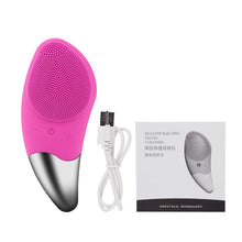 Load image into Gallery viewer, Mini Electric Facial Cleansing Brush Silicone Sonic Face Cleaner Deep Pore Cleaning Skin Massager Face Cleansing Brush Device