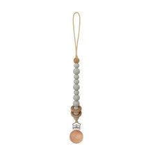 Load image into Gallery viewer, Baby Pacifier Clips Silicone Beads Wooden Ring Pacifier Chain Infant Nipple Appease Soother Chain Clips Dummy Holder Nipple Clip