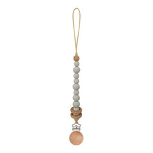 Load image into Gallery viewer, Baby Pacifier Clips Silicone Beads Wooden Ring Pacifier Chain Infant Nipple Appease Soother Chain Clips Dummy Holder Nipple Clip