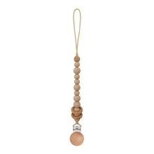 Load image into Gallery viewer, Baby Pacifier Clips Silicone Beads Wooden Ring Pacifier Chain Infant Nipple Appease Soother Chain Clips Dummy Holder Nipple Clip