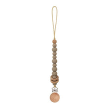 Load image into Gallery viewer, Baby Pacifier Clips Silicone Beads Wooden Ring Pacifier Chain Infant Nipple Appease Soother Chain Clips Dummy Holder Nipple Clip