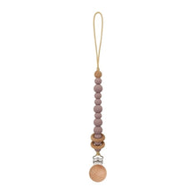Load image into Gallery viewer, Baby Pacifier Clips Silicone Beads Wooden Ring Pacifier Chain Infant Nipple Appease Soother Chain Clips Dummy Holder Nipple Clip