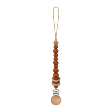 Load image into Gallery viewer, Baby Pacifier Clips Silicone Beads Wooden Ring Pacifier Chain Infant Nipple Appease Soother Chain Clips Dummy Holder Nipple Clip
