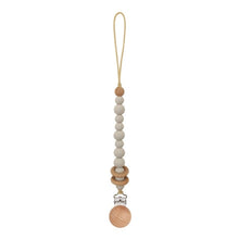 Load image into Gallery viewer, Baby Pacifier Clips Silicone Beads Wooden Ring Pacifier Chain Infant Nipple Appease Soother Chain Clips Dummy Holder Nipple Clip