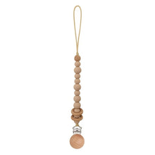 Load image into Gallery viewer, Baby Pacifier Clips Silicone Beads Wooden Ring Pacifier Chain Infant Nipple Appease Soother Chain Clips Dummy Holder Nipple Clip