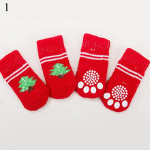 Load image into Gallery viewer, 4pcs Warm Puppy Dog Socks Soft Pet Knits Socks Cute Cartoon Anti Slip Socks Warm Puppy Dog Shoes Small Medium Dogs Pet Product