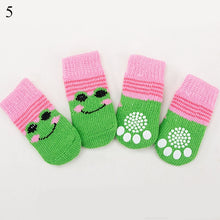 Load image into Gallery viewer, 4pcs Warm Puppy Dog Socks Soft Pet Knits Socks Cute Cartoon Anti Slip Socks Warm Puppy Dog Shoes Small Medium Dogs Pet Product