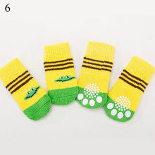 Load image into Gallery viewer, 4pcs Warm Puppy Dog Socks Soft Pet Knits Socks Cute Cartoon Anti Slip Socks Warm Puppy Dog Shoes Small Medium Dogs Pet Product