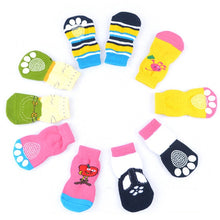 Load image into Gallery viewer, 4pcs Warm Puppy Dog Socks Soft Pet Knits Socks Cute Cartoon Anti Slip Socks Warm Puppy Dog Shoes Small Medium Dogs Pet Product
