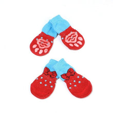 Load image into Gallery viewer, 4pcs Warm Puppy Dog Socks Soft Pet Knits Socks Cute Cartoon Anti Slip Socks Warm Puppy Dog Shoes Small Medium Dogs Pet Product
