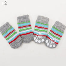 Load image into Gallery viewer, 4pcs Warm Puppy Dog Socks Soft Pet Knits Socks Cute Cartoon Anti Slip Socks Warm Puppy Dog Shoes Small Medium Dogs Pet Product