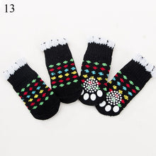 Load image into Gallery viewer, 4pcs Warm Puppy Dog Socks Soft Pet Knits Socks Cute Cartoon Anti Slip Socks Warm Puppy Dog Shoes Small Medium Dogs Pet Product