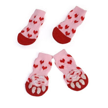 Load image into Gallery viewer, 4pcs Warm Puppy Dog Socks Soft Pet Knits Socks Cute Cartoon Anti Slip Socks Warm Puppy Dog Shoes Small Medium Dogs Pet Product