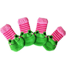 Load image into Gallery viewer, 4pcs Warm Puppy Dog Socks Soft Pet Knits Socks Cute Cartoon Anti Slip Socks Warm Puppy Dog Shoes Small Medium Dogs Pet Product