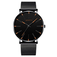 Load image into Gallery viewer, 2021 Minimalist Men's Fashion Ultra Thin Watches Simple Men Business Stainless Steel Mesh Belt Quartz Watch Relogio Masculino
