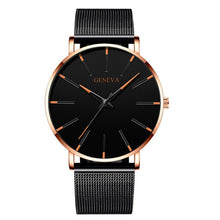 Load image into Gallery viewer, 2021 Minimalist Men's Fashion Ultra Thin Watches Simple Men Business Stainless Steel Mesh Belt Quartz Watch Relogio Masculino