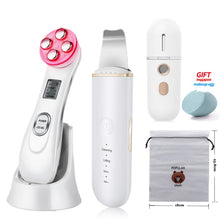 Load image into Gallery viewer, Ultrasonic Skin Scrubber Facial Cleansing Small Bubble Blackhead Remover Water Cycle Pore Cleaner EMS LED Facial Massager EMS