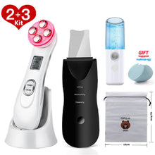 Load image into Gallery viewer, Ultrasonic Skin Scrubber Facial Cleansing Small Bubble Blackhead Remover Water Cycle Pore Cleaner EMS LED Facial Massager EMS