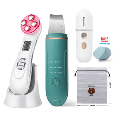 Load image into Gallery viewer, Ultrasonic Skin Scrubber Facial Cleansing Small Bubble Blackhead Remover Water Cycle Pore Cleaner EMS LED Facial Massager EMS