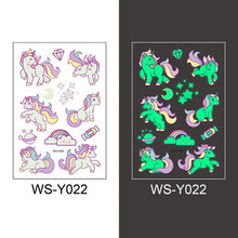 Load image into Gallery viewer, Tattoo Stickers Luminous Child Kid Temporary Fake Tattoos. (Glow Paste on Face Arm Leg for Children Body)
