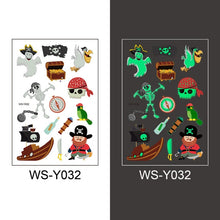 Load image into Gallery viewer, Tattoo Stickers Luminous Child Kid Temporary Fake Tattoos. (Glow Paste on Face Arm Leg for Children Body)
