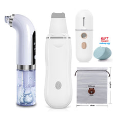 Load image into Gallery viewer, Ultrasonic Skin Scrubber Facial Cleansing Small Bubble Blackhead Remover Water Cycle Pore Cleaner EMS LED Facial Massager EMS
